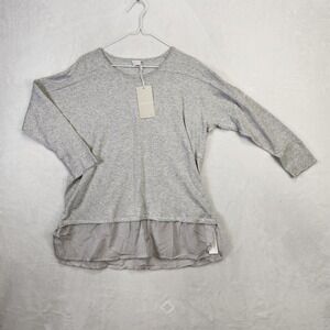 Poetry‎ Womens Size UK 16 US 12 Gray Cotton Blend Layered Long Sleeve Top NWT